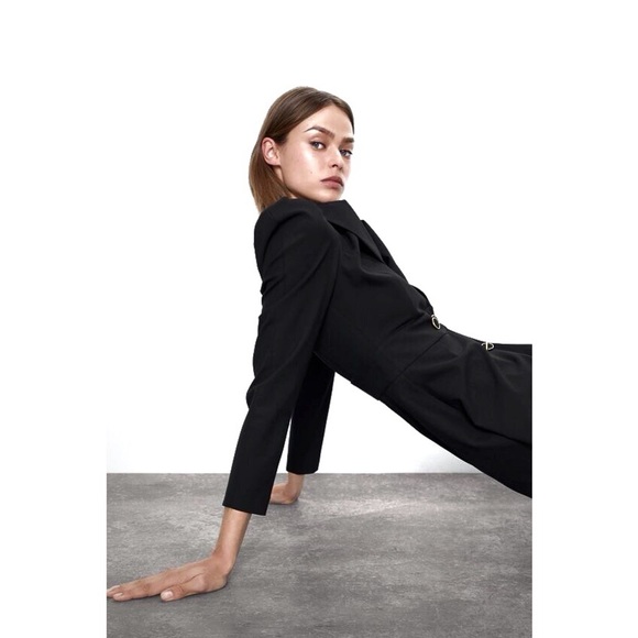 Zara NWT Black & Gold Buttoned Blazer Jumpsuit M - Picture 9 of 14